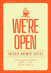 Trendy Open Coffee Shop Poster Image Preview