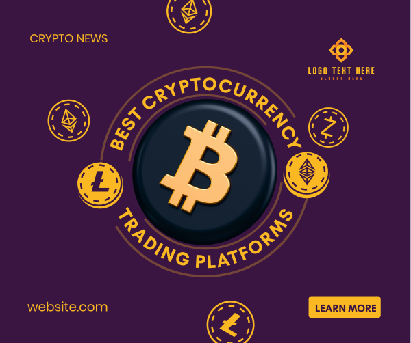 Cryptocurrency Trading Platforms Facebook Post Design