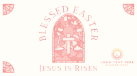 Easter Stained Glass Facebook Event Cover Design