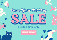 Love Your Pet Day Sale Postcard Design