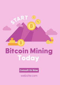 Bitcoin Mountain Poster Design