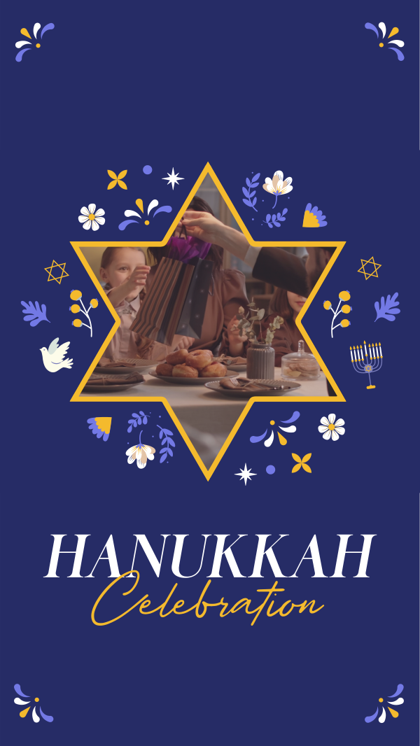 Hanukkah Family Facebook Story Design