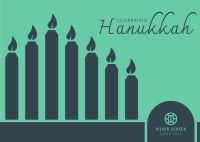 Celebrating Hanukkah Candles Postcard Image Preview