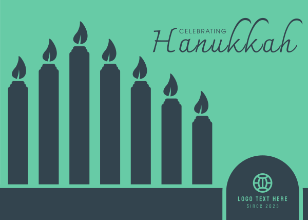 Celebrating Hanukkah Candles Postcard Design Image Preview