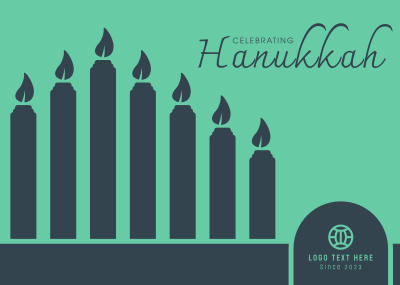 Celebrating Hanukkah Candles Postcard Image Preview