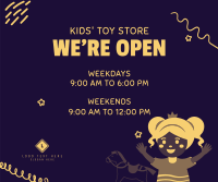 Toy Shop Hours Facebook Post Design