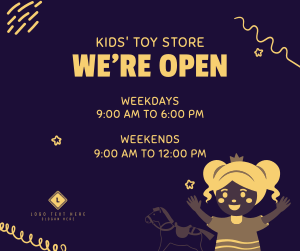 Toy Shop Hours Facebook post Image Preview