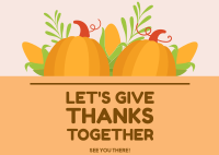 Lets Give Thanks Postcard Image Preview