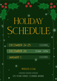 Holiday Operating Hours Poster Preview
