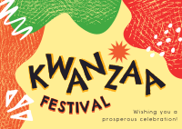 Kwanzaa Festival Greeting Postcard Design