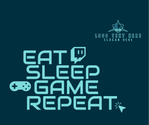 Esports Gaming Eat Sleep Game Repeat Facebook post Image Preview