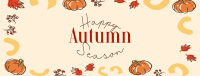 Leaves and Pumpkin Autumn Greeting Facebook Cover Design