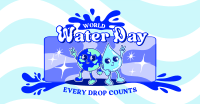 Cartoon Water Day Facebook Ad Design