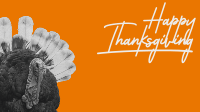 Orange Thanksgiving Turkey Facebook Event Cover Design
