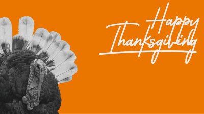 Orange Thanksgiving Turkey Facebook event cover Image Preview