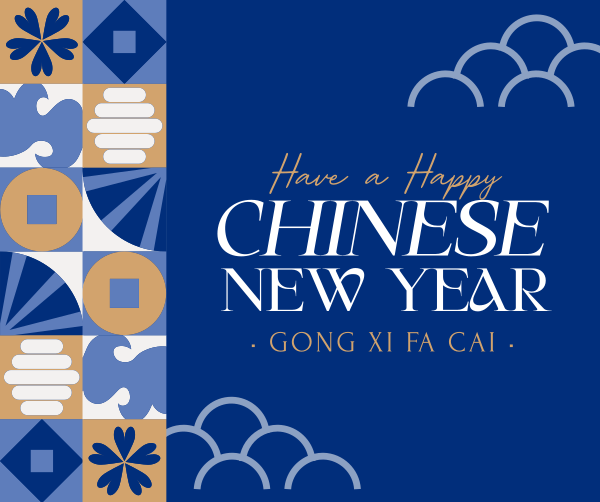 Chinese New Year Tiles Facebook Post Design