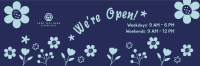 We're Open Flower Power Twitter header (cover) Image Preview