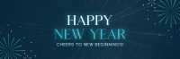 Fireworks New Year Greeting Twitter header (cover) Image Preview