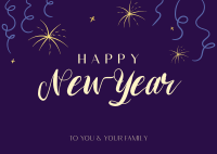 New Year Wishes Postcard Design