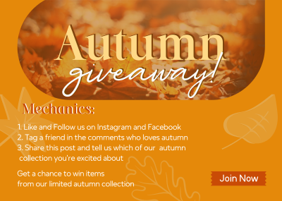 Autumn Leaves Giveaway Postcard Image Preview