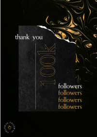 Golden Elegant Followers Poster Design