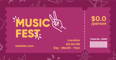 Music Fest Doodle Facebook Ad Image Preview