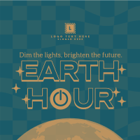 Earth Hour Retro Linkedin Post Design