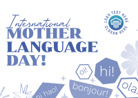 Quirky International Mother Language Day Postcard Design