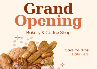 Bakery Opening Notice Postcard Image Preview