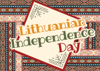 Folk Lithuanian Independence Day Postcard Image Preview