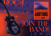 Modern Rock Auditions Postcard Design