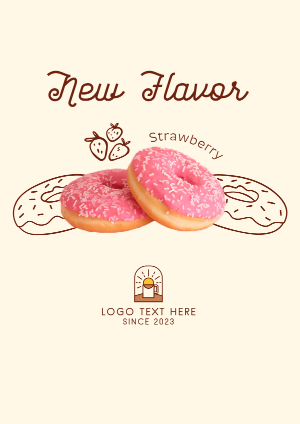 Strawberry Flavored Donut  Poster Design Image Preview