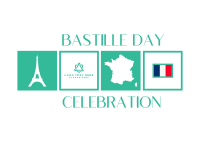 Tiled Bastille Day Postcard Image Preview
