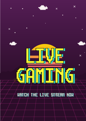 Retro Live Gaming Poster Image Preview