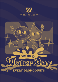 Cartoon Water Day Flyer Design