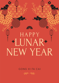 Beautiful Ornamental Lunar New Year Poster Image Preview