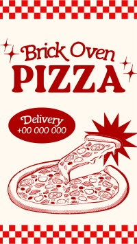 Retro Brick Oven Pizza Instagram story Image Preview