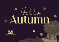 Hello Autumn Greetings Postcard Image Preview