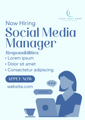 Need Social Media Manager Poster Image Preview