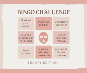 Beauty Bingo Challenge Facebook post