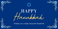 Hanukkah Floral Border Twitter Post Design