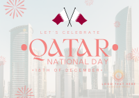 Qatar Independence Day Postcard Design