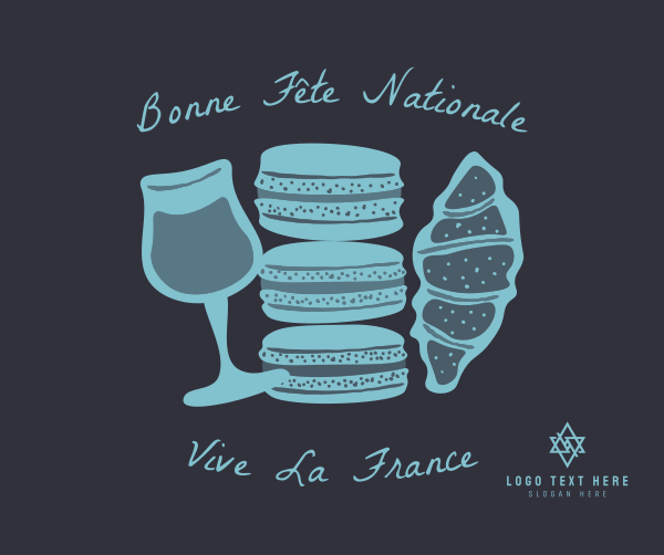 French Food Illustration Facebook Post Design Image Preview