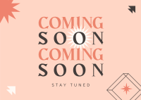 Trendy Coming Soon Postcard Image Preview