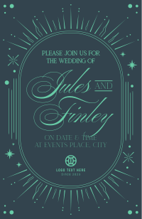 Celestial Art Deco Invitation Preview