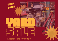 Quirky Yard Sale Postcard Image Preview