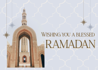 Greeting Ramadan Arch Postcard Design