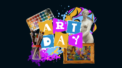 Art Day Collage Facebook event cover Image Preview