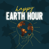 Happy Earth Hour Instagram Post Design