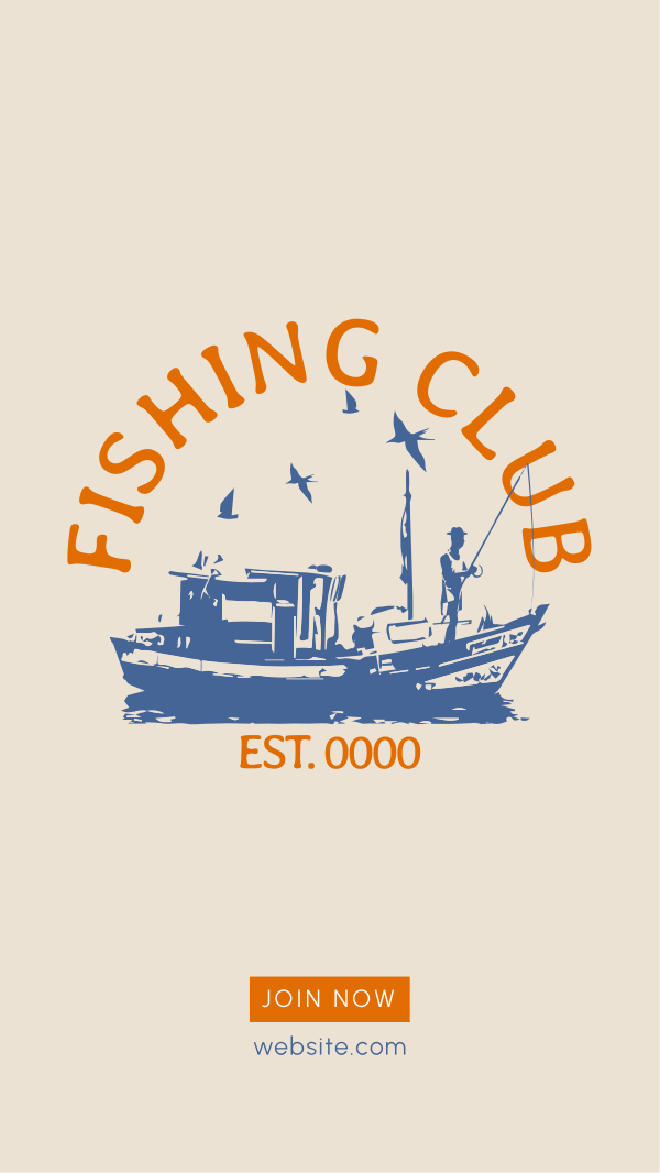 Fishing Club Instagram Story Design Image Preview